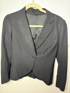 Theory Black Women's Single-Button Tailored Blazer - Classic Fit